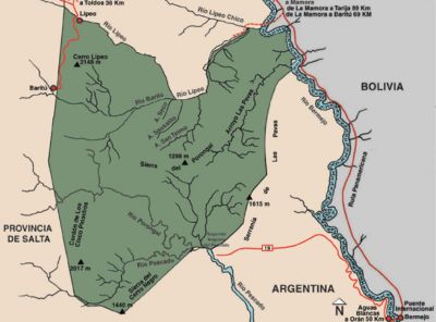 mapa Parque Nacional Baritu