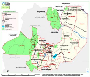 mapa áreas protegidas de Salta